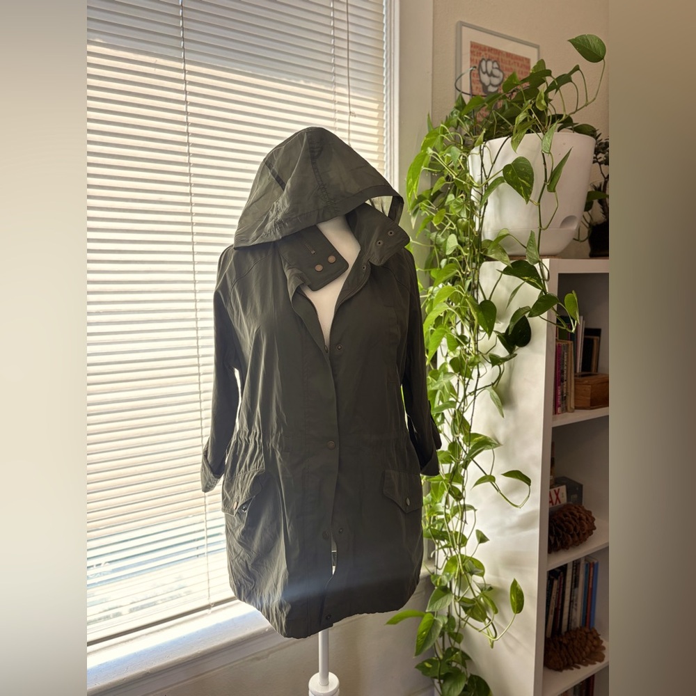 Army green lightweight anorak